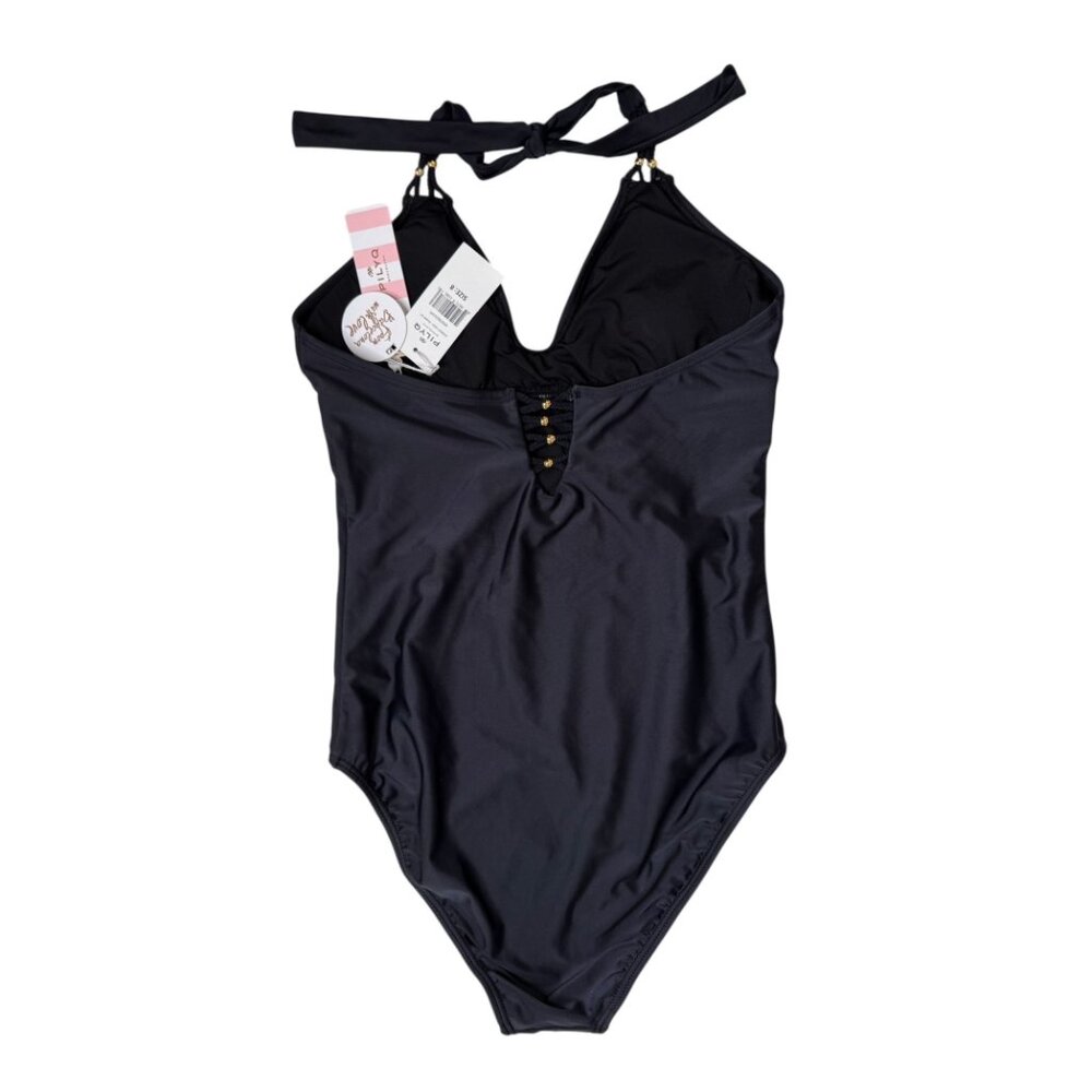 Anthropologie PilyQ Barcelona Midnight Gold Braided One Piece Size 8 NWT - Picture 4 of 11